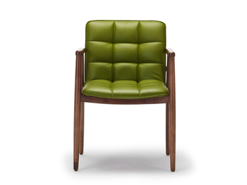 SQUAREZ - Leather and ash chair with armrests by Papell Design - view 2